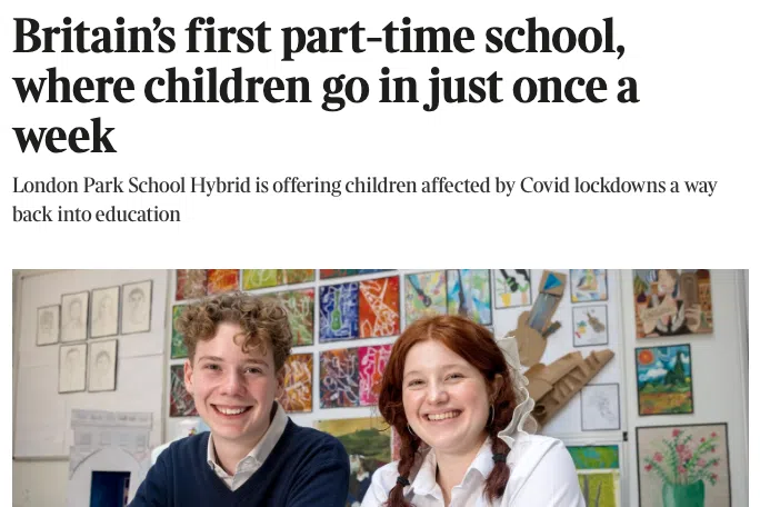 Dukes Education Hybrid School in the Sunday Times
