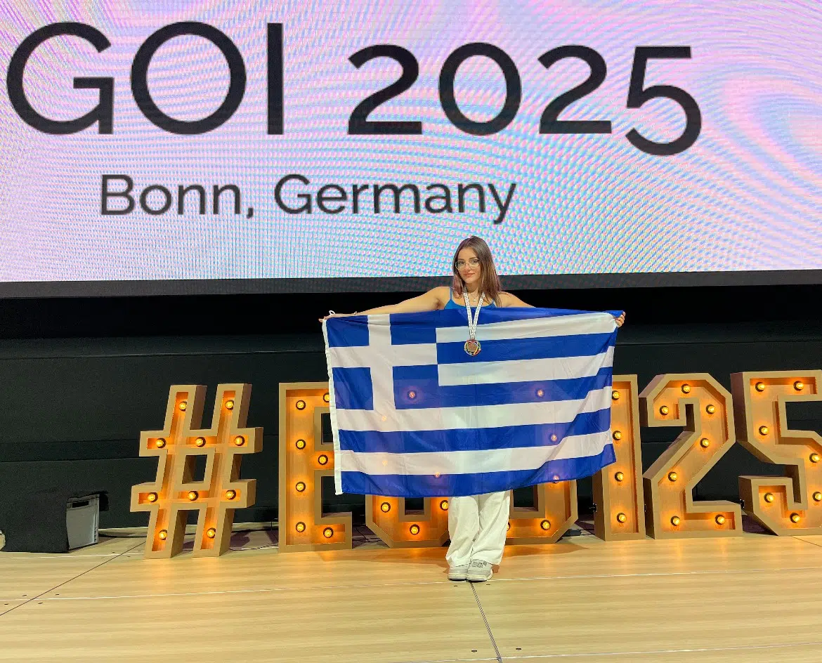 Maria-Eleni, a 10th Grade student also at Mandoulides Schools at the 5th European Girls’ Olympiad in Informatics (EGOI)